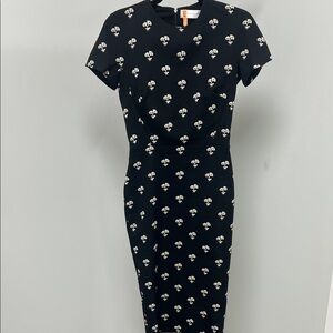 Victoria Beckham Daisy Print Midi Dress